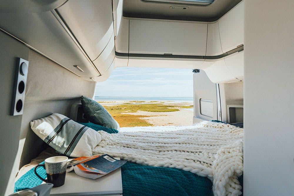 Every camper van packing list should include comfortable bedding.