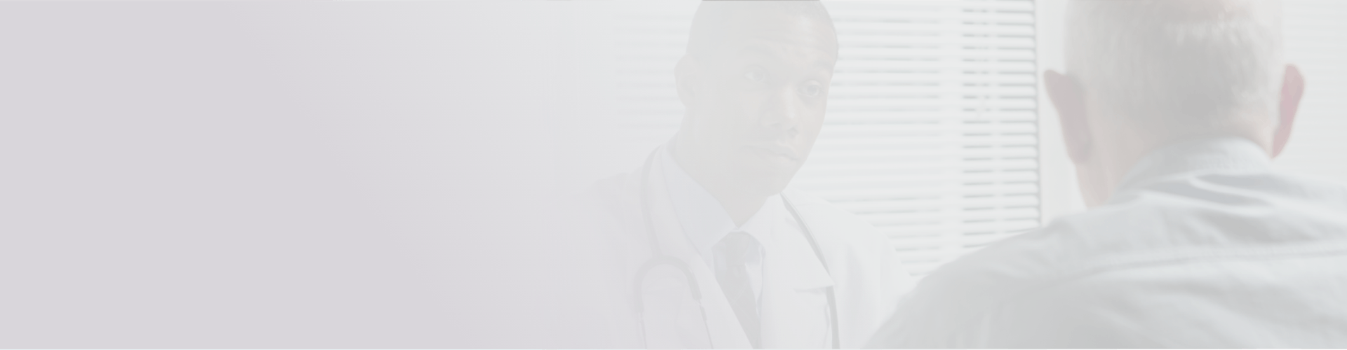 Background image of doctor talking to patient