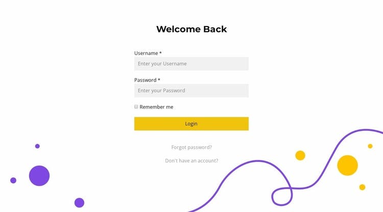 Example of a login page