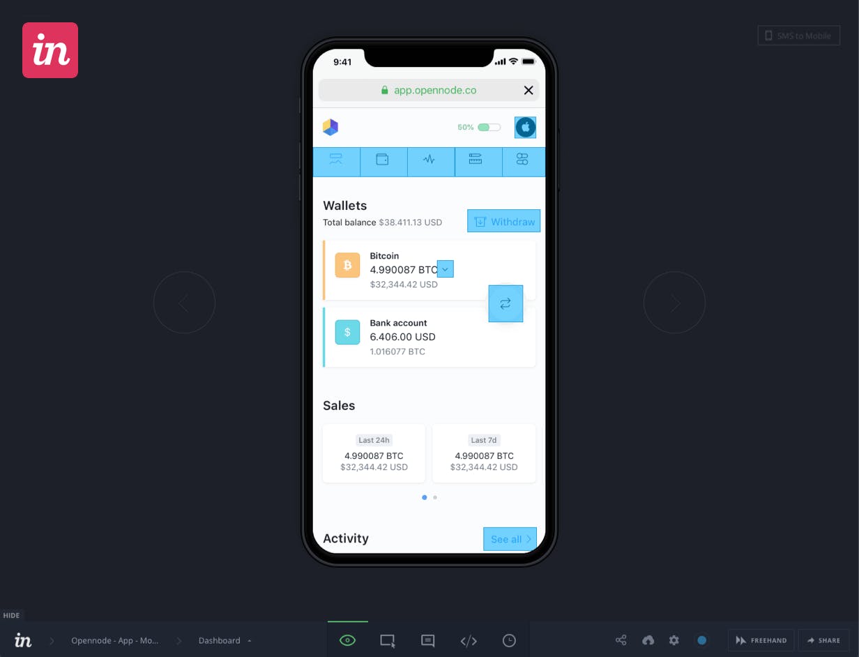 Example of Invision Prototype