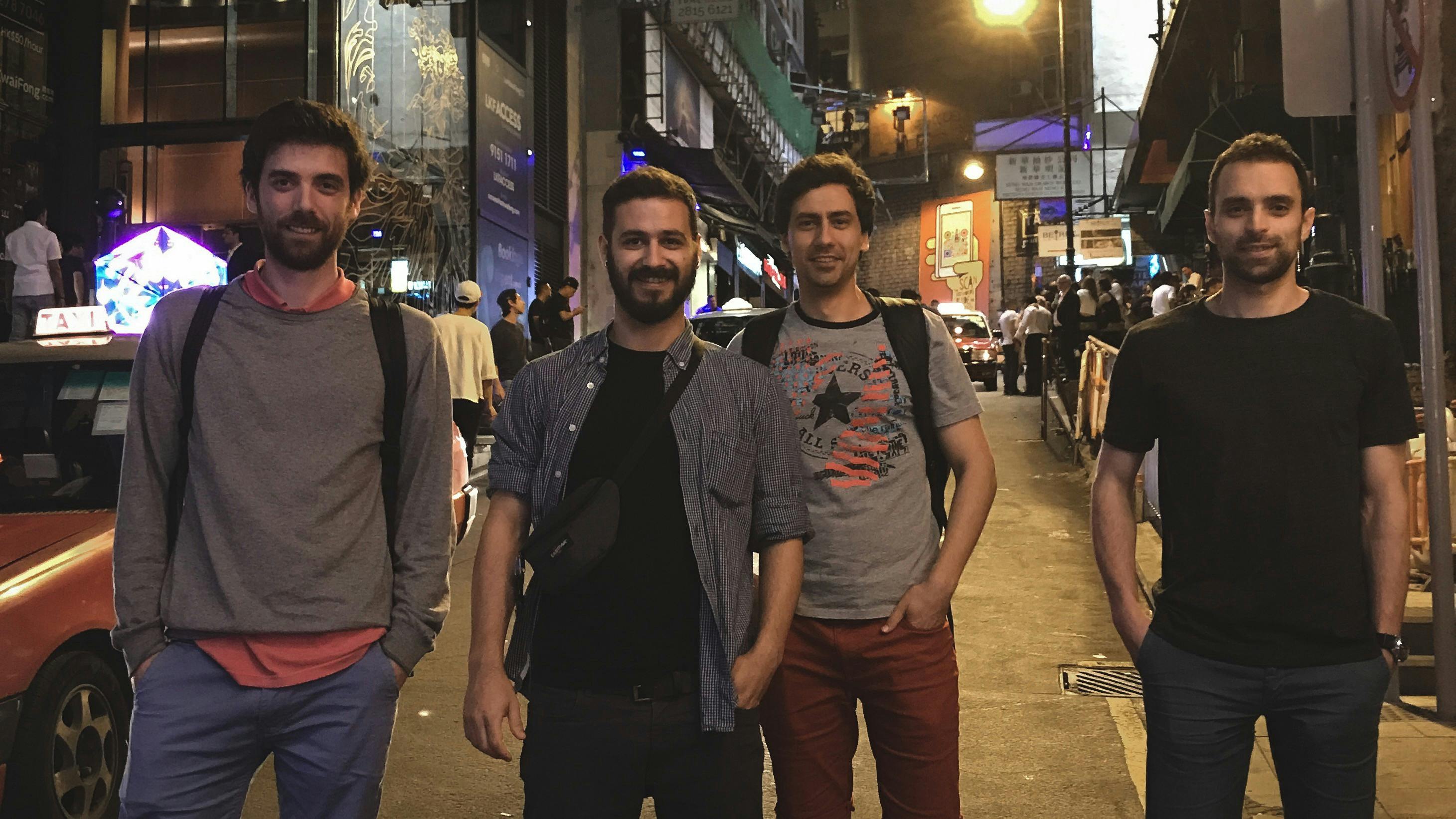 Our team in Hong Kong. From right left: Me, Pedro, Tiago and David.