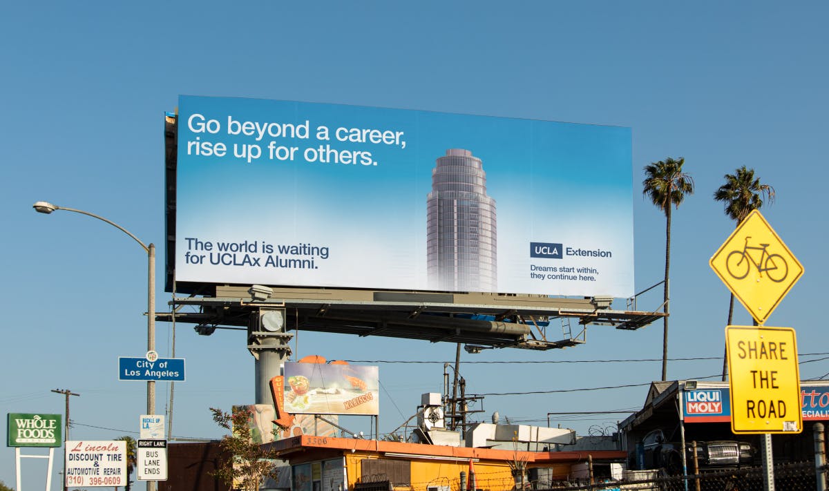 UCLA Extension social campaign out of home billboard LA