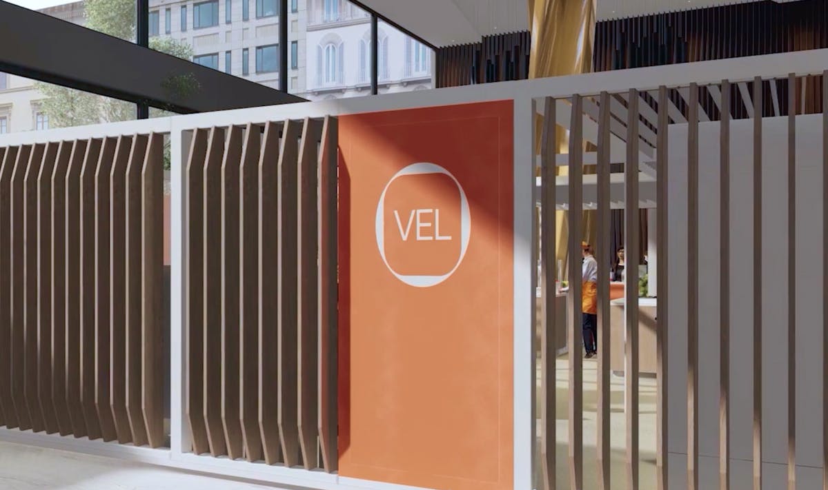 VEL Branding logo in space render