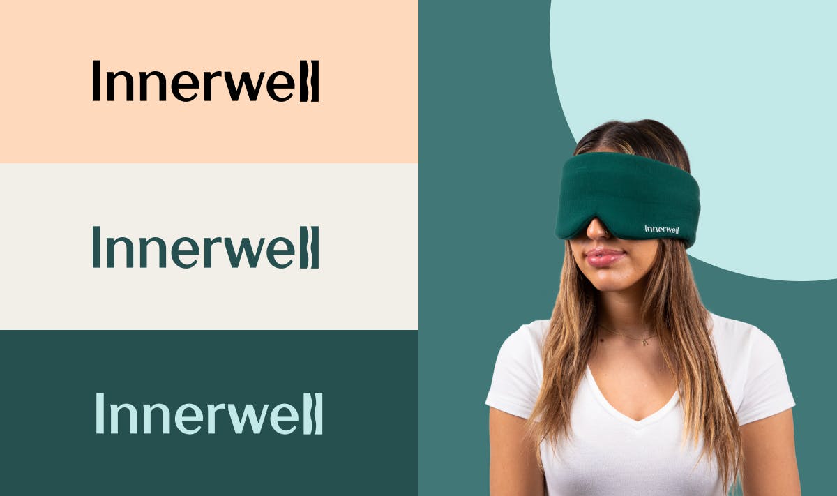 Innerwell Logo and Women With Sleep mask