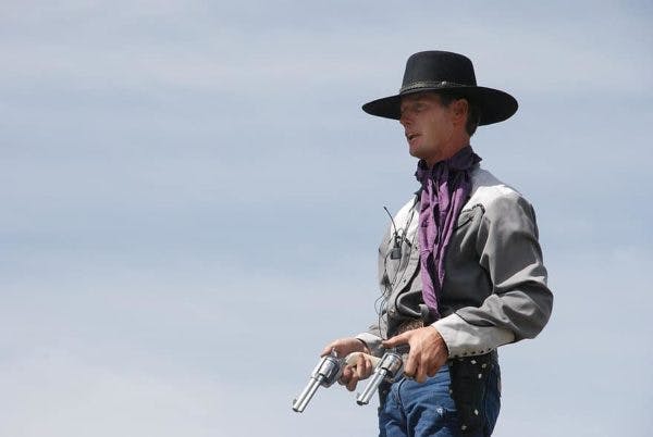 Dual wielding cowboy 