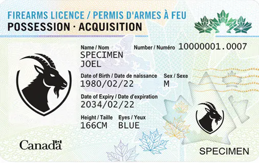 Canada Firearms Licence PAL