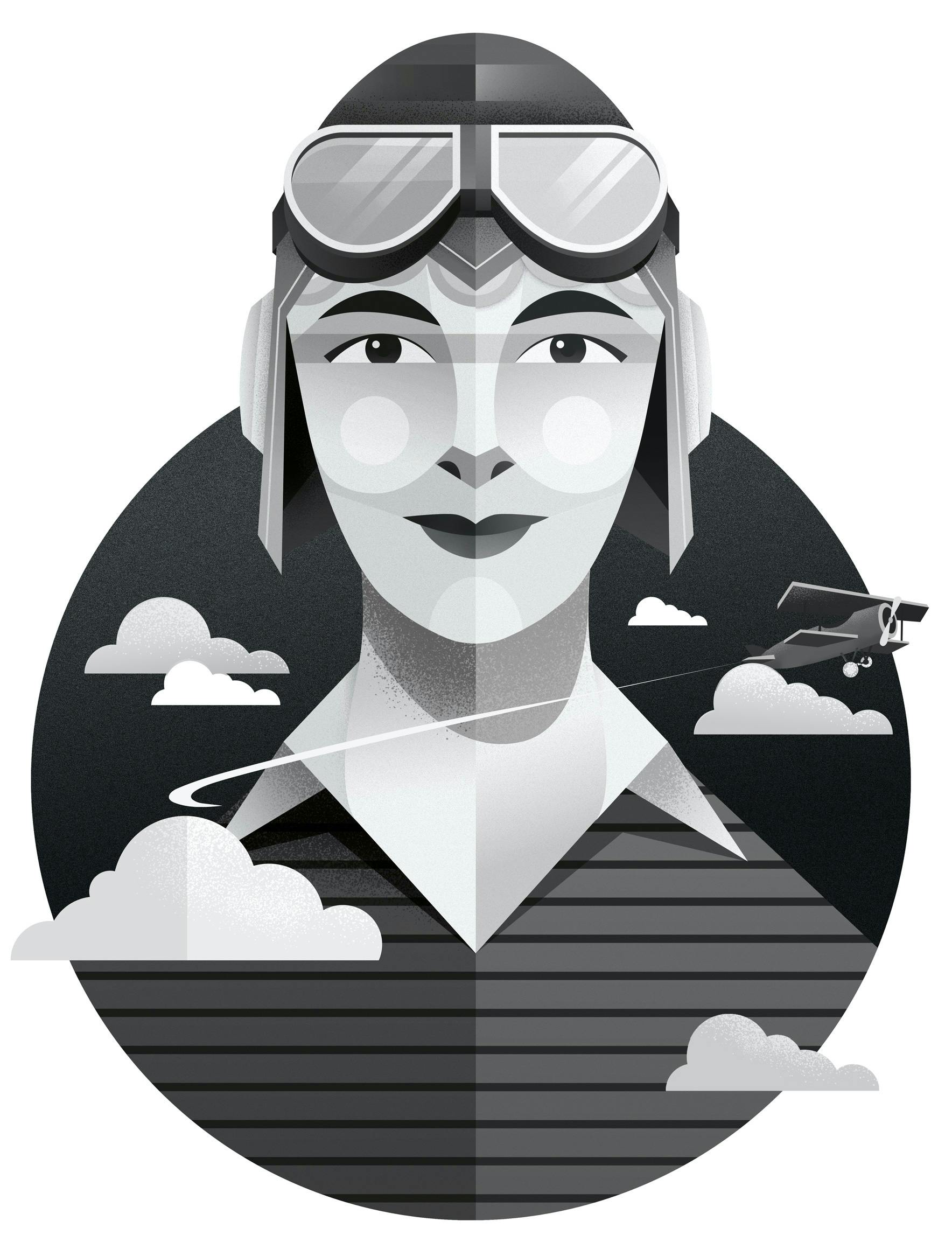 Amelia Earhart Illustration