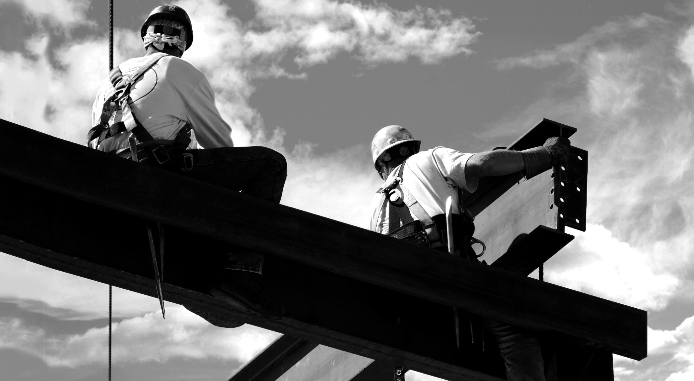 People working in construction field