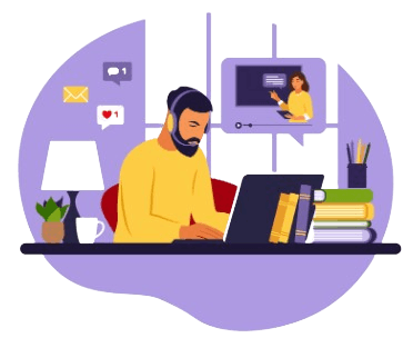illustration of man using a laptop