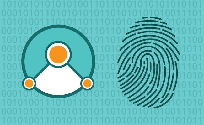 Simbound logo with symbol of fingerprint