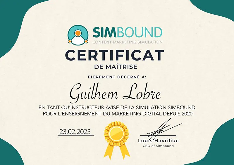 Guilhme Lobre Certificate