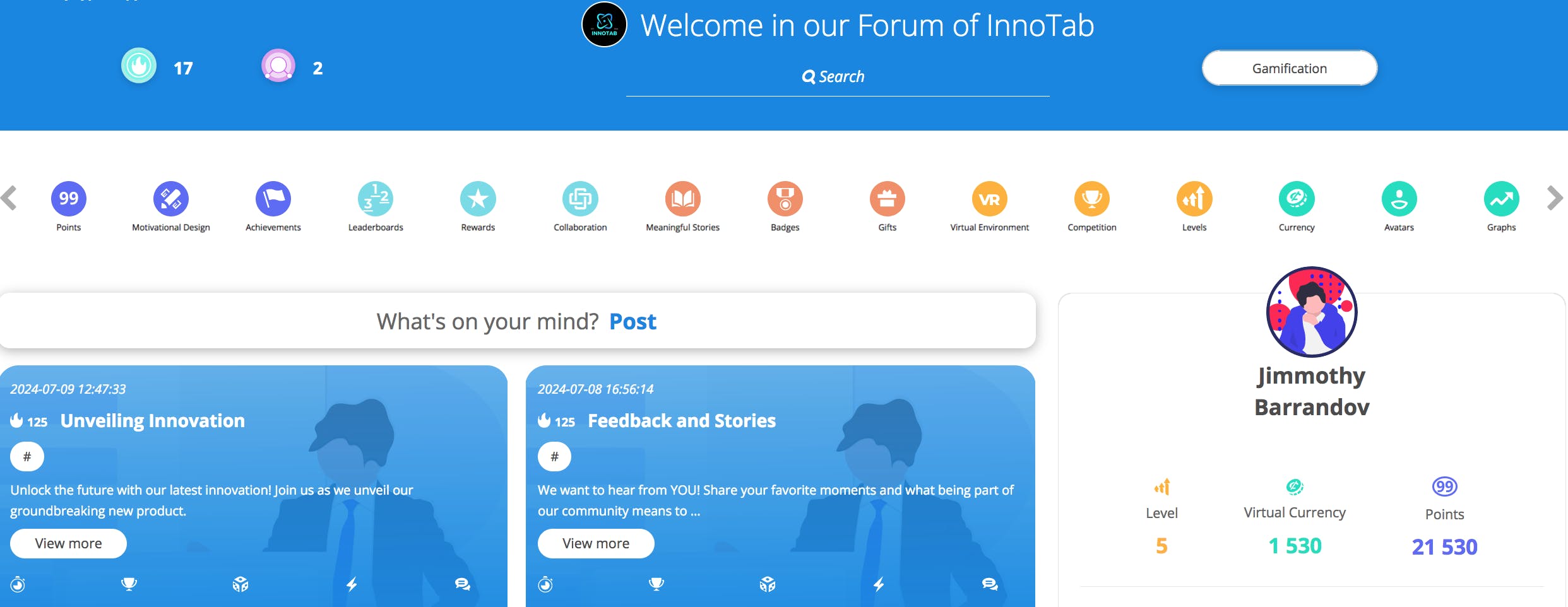 Capture d'écran de l'interface de simulation de gestion de communautés