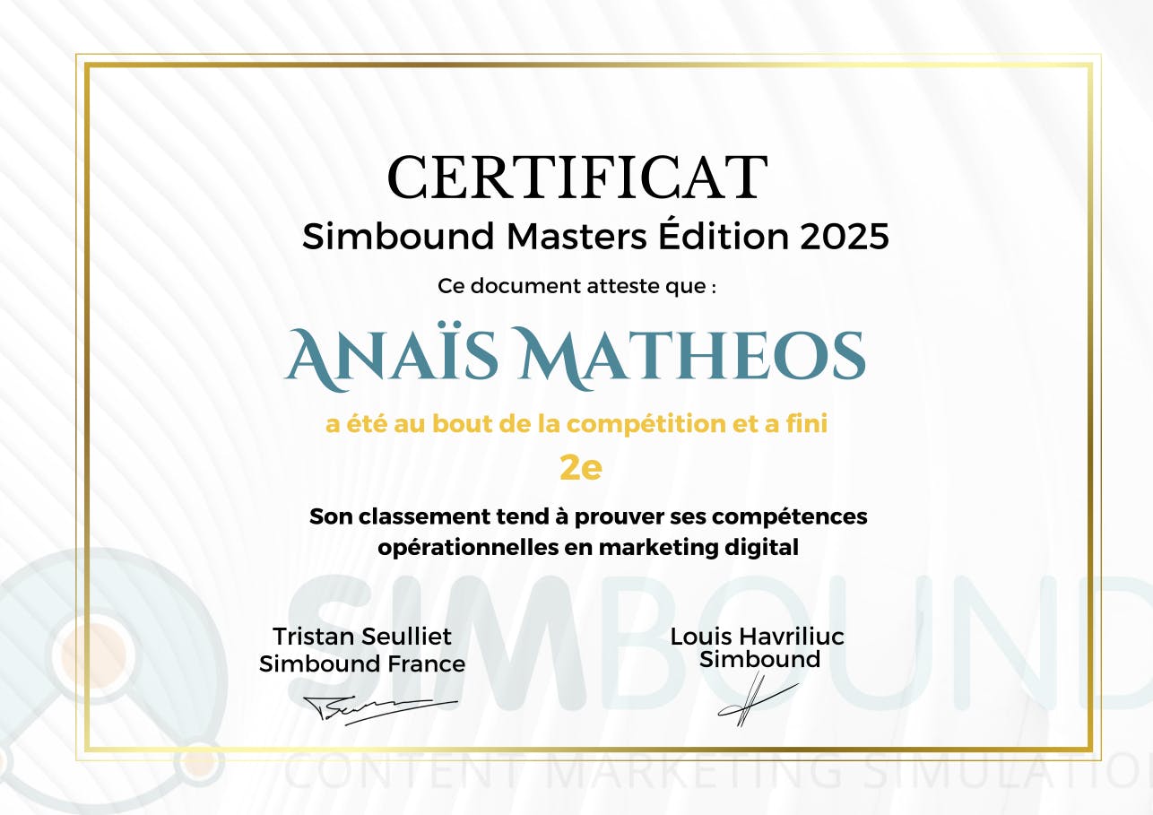 Certificate Masters 2025 - Anaïs Matheos