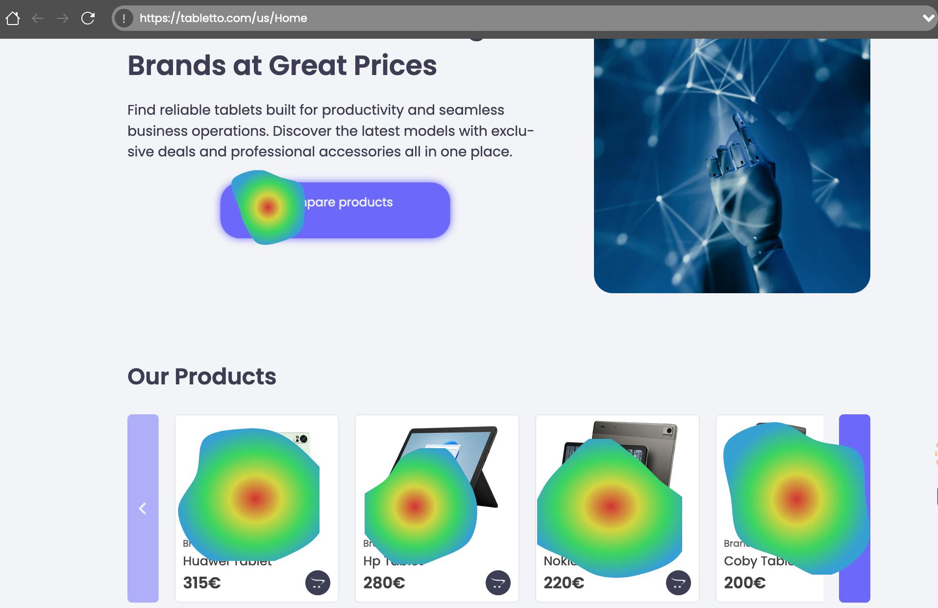 Clickmap view in Simbound