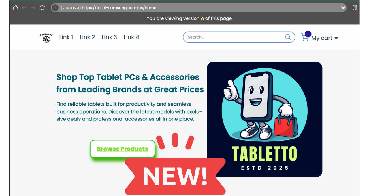 Website view in the Simulation