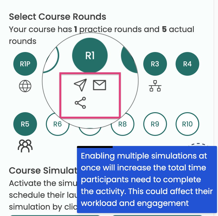 instructor warning for multiple simulations