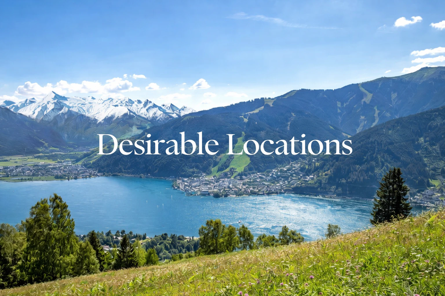 Prime residential location in Salzburg with mountain and lake views.