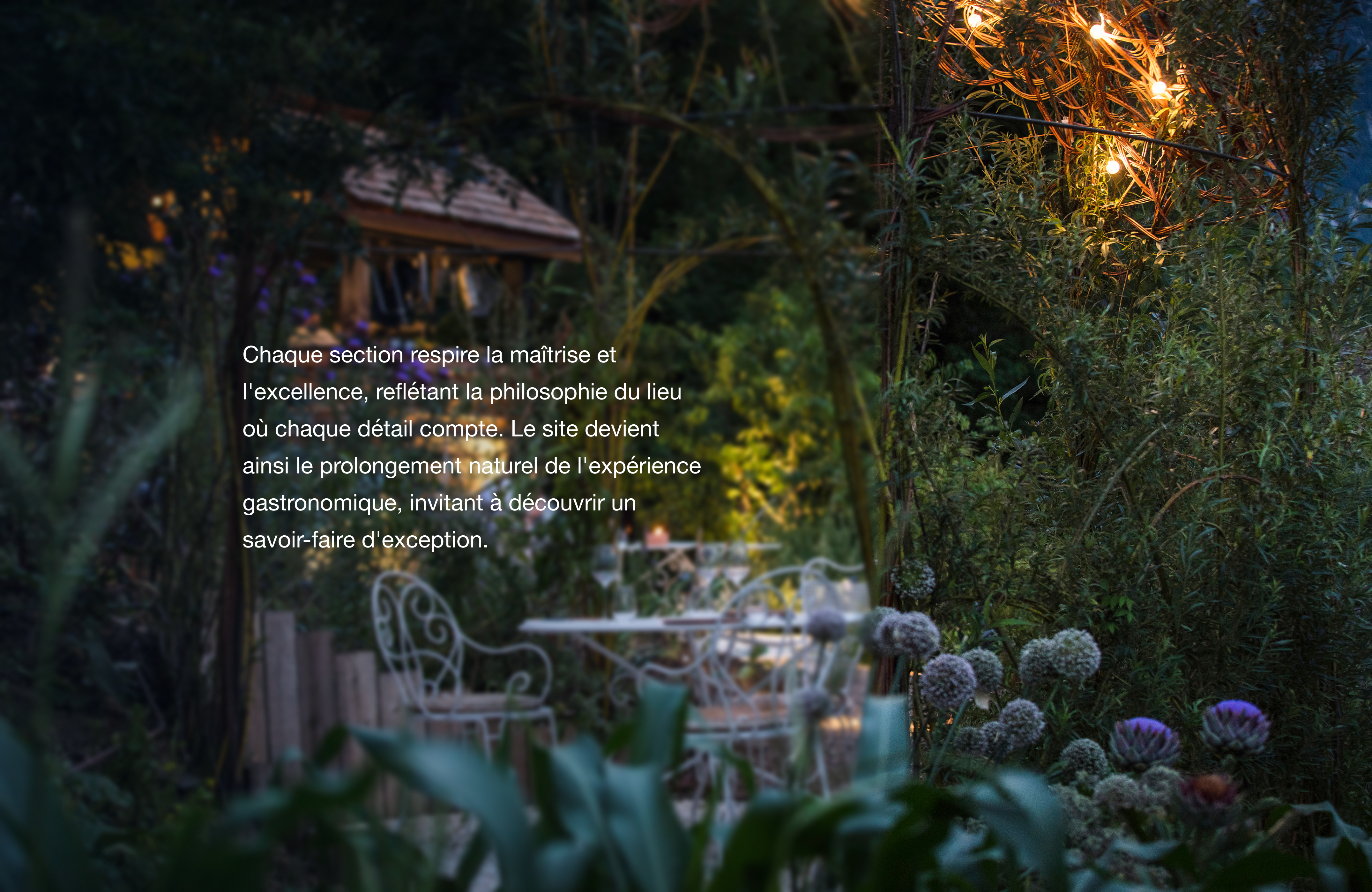 Chaque section respire la maîtrise et l'excellence, reflétant la philosophie du lieu où chaque détail compte. Le site devient ainsi le prolongement naturel de l'expérience gastronomique, invitant à découvrir un savoir-faire d'exception.