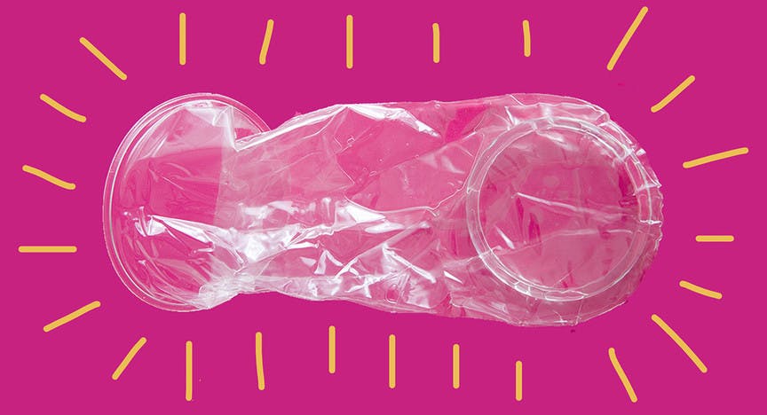 FC2 internal (female condom) on pink background | SimpleHealth