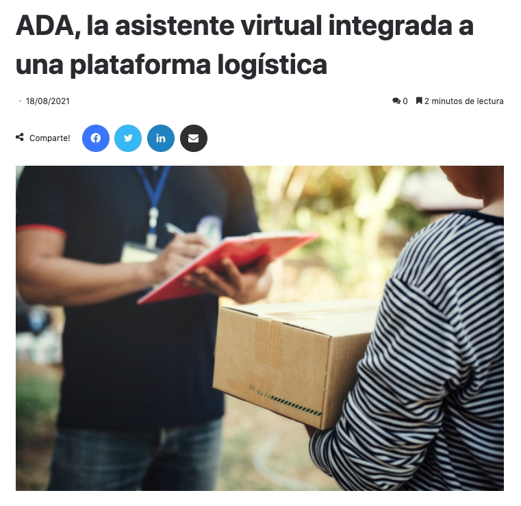 ADA, la asistente virtual integrada a una plataforma logística