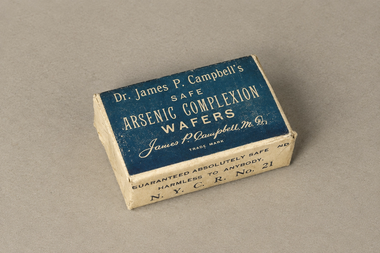 Packaging of Dr. James P. Campbell's Safe Arsenic Complexion Wafers