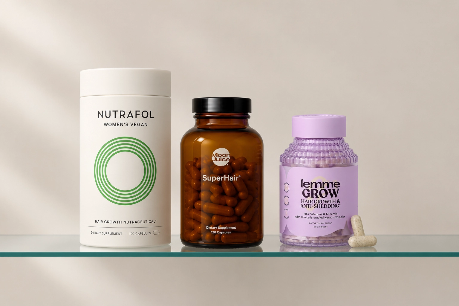 Packaging design for a hair growth complex from three different brands