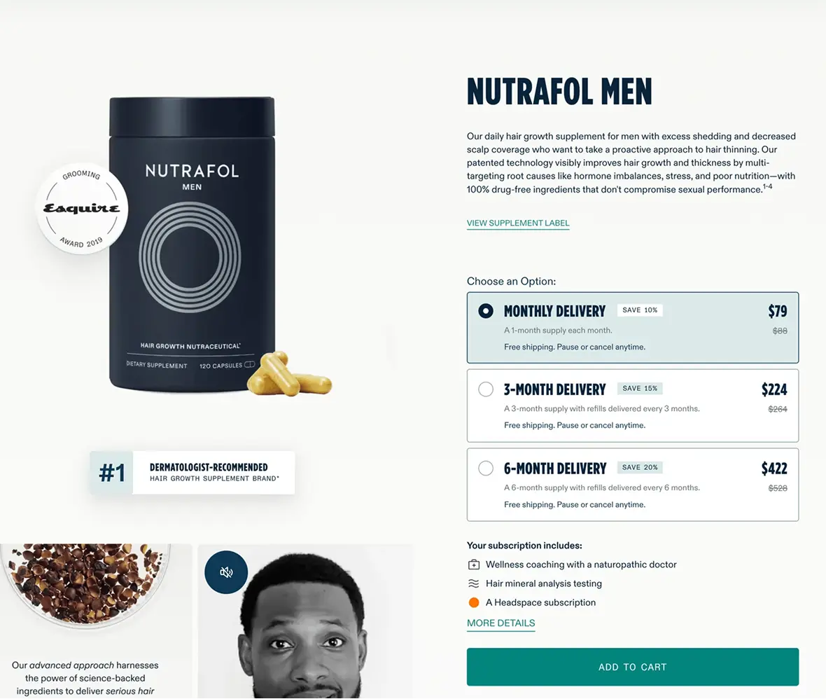 Nutrafol модель DTC