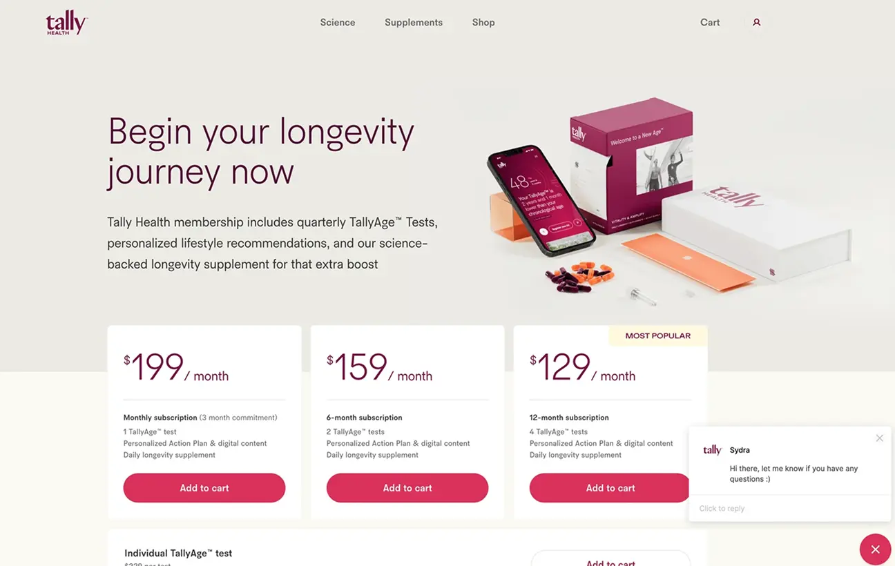Tally Health модель DTC