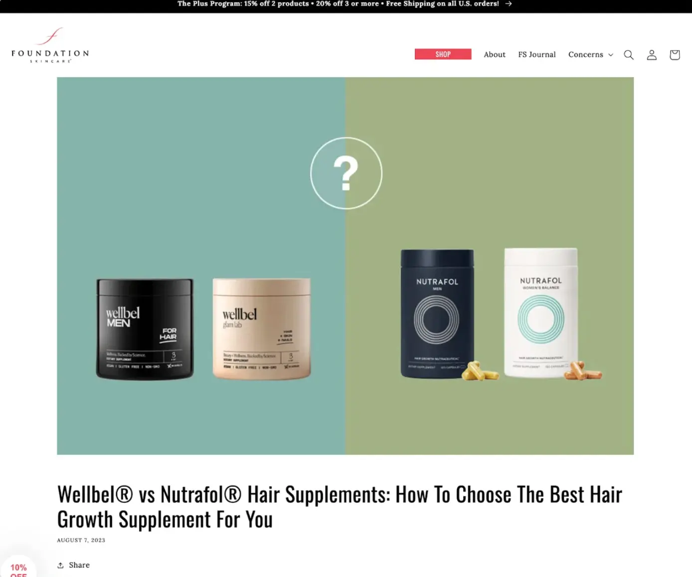 Пример инфостатьи Nutrafol
