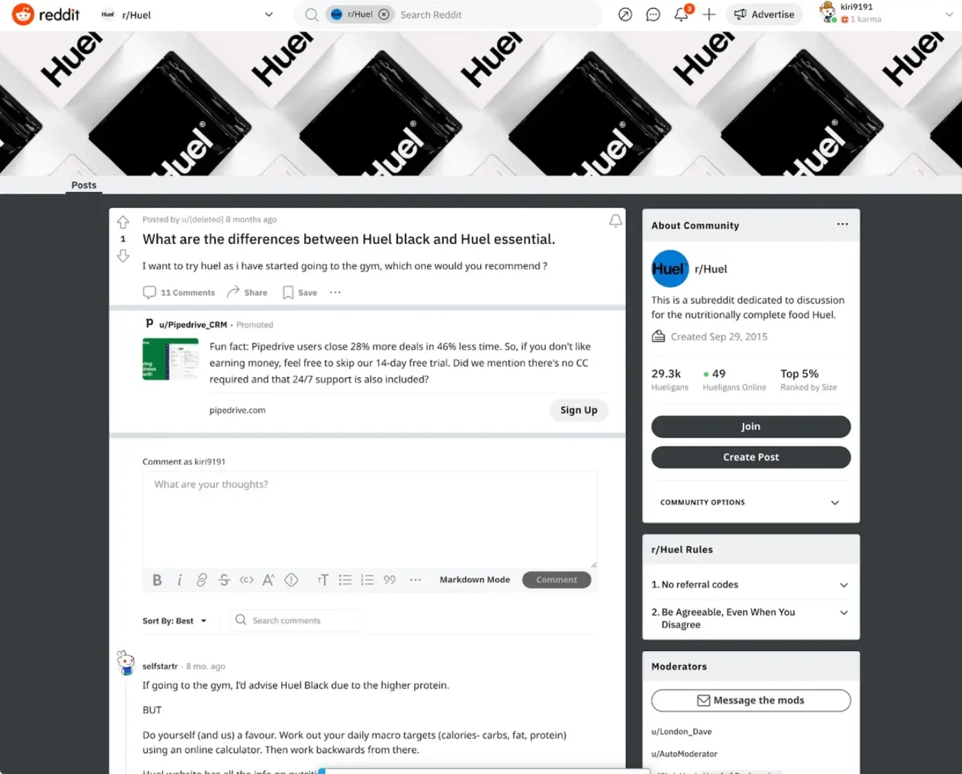 Пример обзора на Reddit