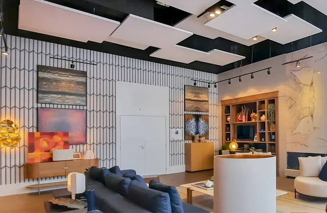 Nuvens quadradas suspensas