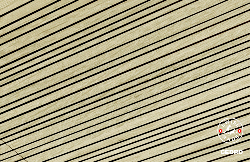 Revestimento acústico para teto cedro