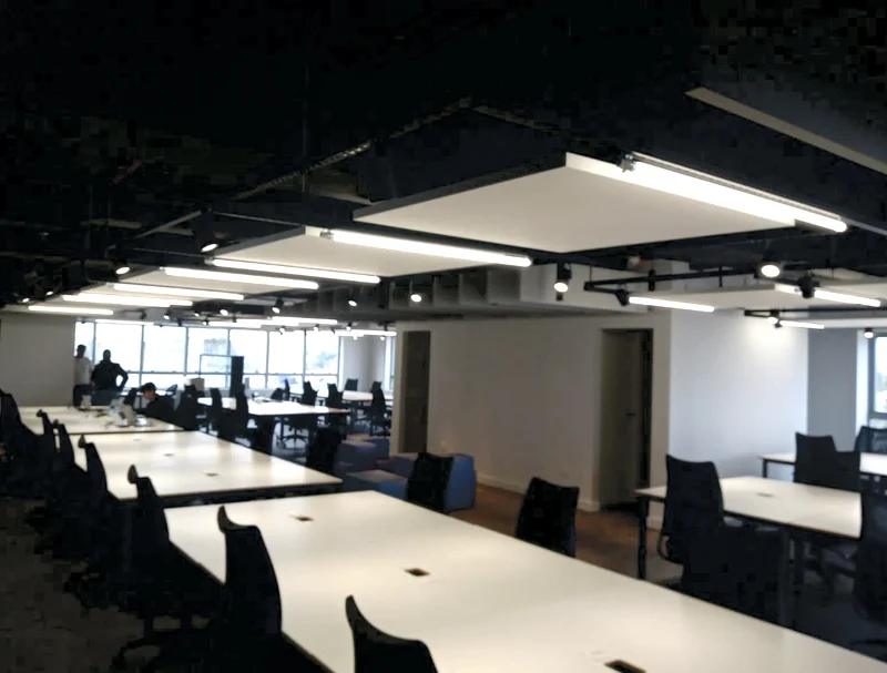 nuvem quadrada teto acústica para ambientes divisystem