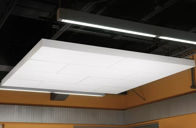 ilha acústica de forro projeto design interiores divisystem forros