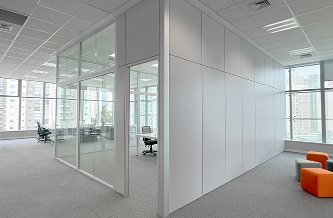 divisórias piso teto alto padrão vidro duplo junta seca