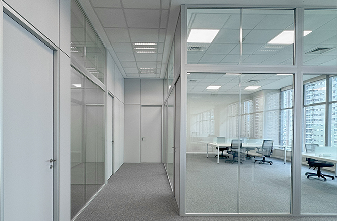 divisórias piso teto alto padrão vidro duplo junta seca