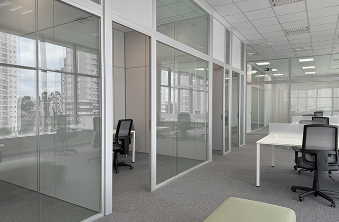 Divisória para escritório alto padrão junta seca