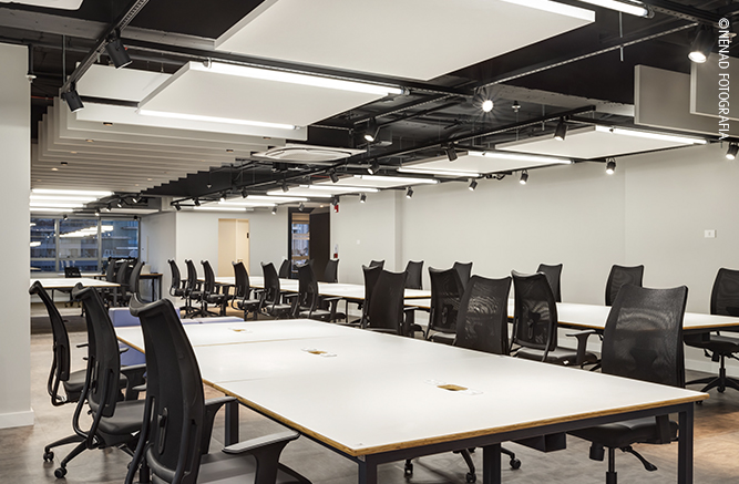 baffles e nuvens para escritório