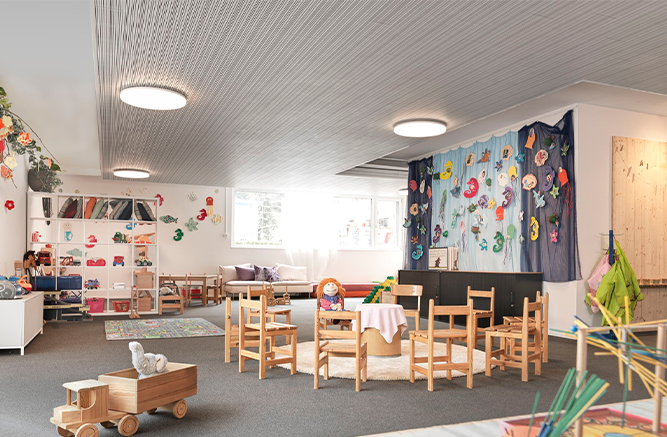 projeto com Revestimento Acústico Swissclic bianco no teto