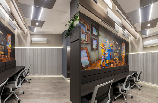 Imagem do projeto Coworking Revestimento SWISSCLIC; Forro modular; Baffles Acústicos; Piso SWISS KRONO - 0