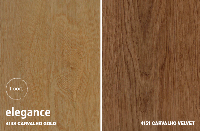 floort pisos vinilicos padrão carvalho gold e carvalho velvet - piso floort elegance