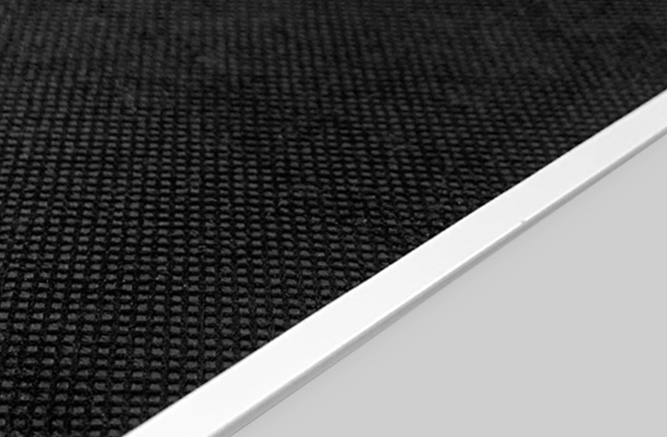 forro metálico perfurado perfurado quadrado com véu preto na face posterior