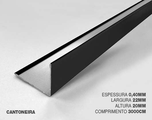 perfil t clicado para forro - cantoneira perfil tf38 (perfil T24) preta