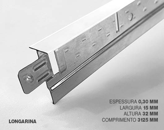 perfil t clicado para forro - perfil clicado principal t 15mm branco