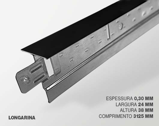 perfil de suspensão forro - perfil tf38 (perfil clicado principal t 24 mm) preta