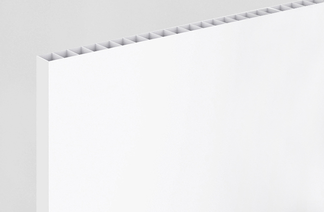 detalhe da placa de divisória pvc divisystem