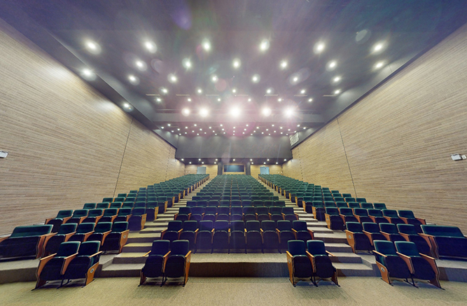 projeto do teatro timbó com aplicação do revestimento swissclic