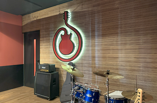 revestimento swissclic aplicada em estúdio de musica