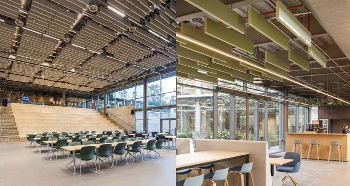 forro suspenso acústico baffle