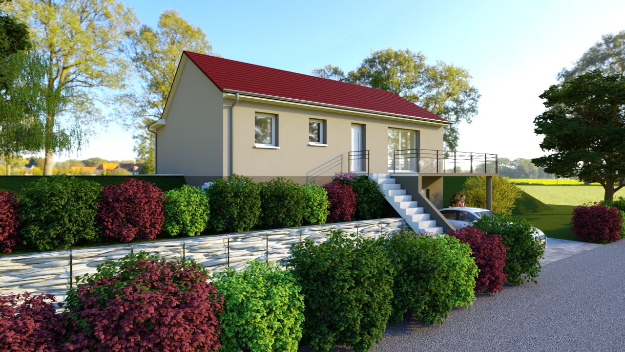 Construction de maison en pente